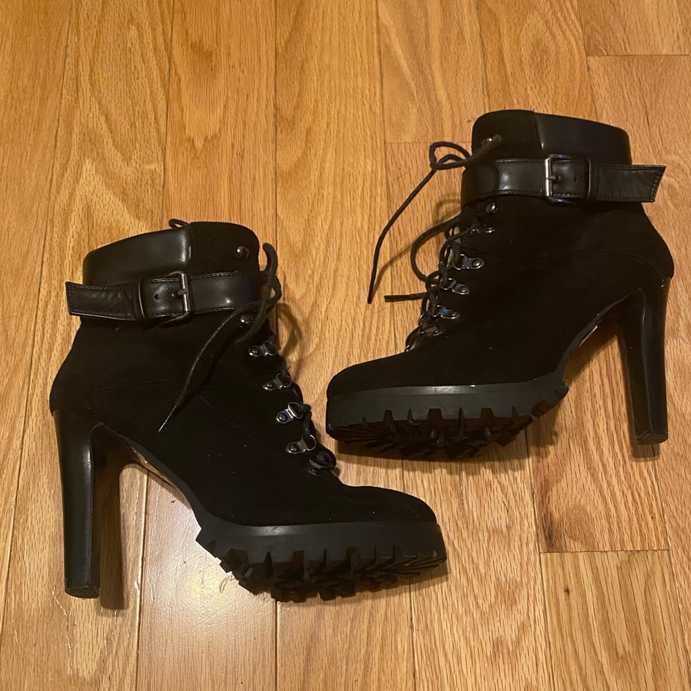 Black platform boots